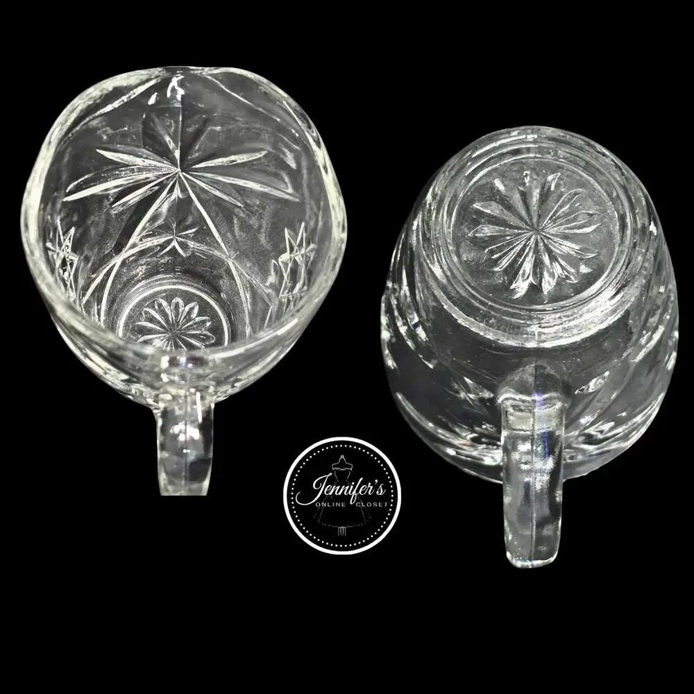 Anchor Hocking Vintage 60's/70's Early American Prescut Clear Sugar & Cream Set